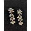 Image 1 : Vintage 2" L Rhinestone Drop Earrings