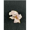 Image 1 : Vintage Cerrito Lavender Pink Orchid Gold Tone Pin/Brooch 2" w