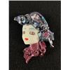 Image 1 : Vintage Designer Brooch/ Pin 1930's Style Lady 3" Tall