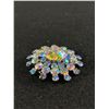 Image 2 : Vintage Austria Art Deco Style Rhinestone Brooch 1 3/4" Wide