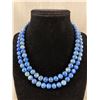 Image 1 : Vintage Blue Kyanite Double Strand Necklace with Sterling Silver Clasp. 32" L