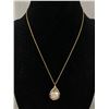 Image 1 : Very Pretty 1/20th 14karat Gold Necklace with Real Pearl Pendant