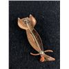 Image 2 : Very Cool 1960's Copper Cat Brooch 3" L