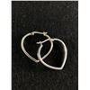Image 2 : Very Good Pair of Heart/Hoop Sterling Earrings