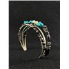 Image 2 : Hand Crafted Sterling Silver with Genuine Black Branch Coral Natural Turquoise Stones & 2 Pearls