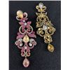 Image 2 : Exceptional & Extra Large Vintage Rhinestones Pair of Errings