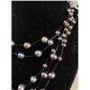 Image 2 : Lovely 4 Strand Graduated Genuine Dark Blue Pearls Necklace