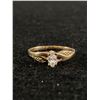 Image 2 : 10k Gold Unique Hand Made Hand Hammer Ring With Clear Stone  - Tested Unmarked