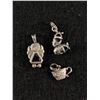Image 1 : Lot Of 3 Vintage Sterling Silver Charms/Pendants - Reversable Tea Cup. Baby Shoes, Angel Triangle Bi
