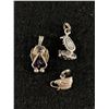 Image 2 : Lot Of 3 Vintage Sterling Silver Charms/Pendants - Reversable Tea Cup. Baby Shoes, Angel Triangle Bi