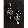 Image 2 : Very Pretty Pair of .830 Silver 1940's Swinging Earrings