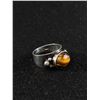 Image 2 : Sterling Silver With Genuine Tiger Eye Stone Ring. Hand Crafted with English Hallmarks