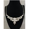 Image 1 : Great Art Deco Design Silver Plated Choker Necklace