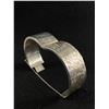 Image 2 : Vintage Heavy Solid Sterling Silver Hand Edged Hinged Bangle Marked Bozinoff Sterling Original Patin