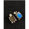 Image 2 : Lovely Sterling Silver with Opal Stones Turtle Design Pair of Earrings