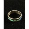 Image 2 : Nice Sterling Silver with Opal Stones Inlay Ring Band