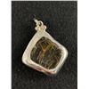 Image 2 : Hand Crafted Heavy Solid Sterling Silver with Natural Golden Rutile Quartz Stone Pendant