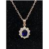 Image 2 : Vintage 925 Sterliing Silver with Blue Sapphire Stone In Center Pendant with Sterling Silver Chain N