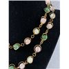 Image 2 : Extra Length Vintage Hand Crafted Framed Different Colours of Jade Beads Necklace