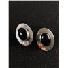 Image 1 : Pair of Native American Sterling Silver with Black Onyx Stone Earrings Navajo Signed Ben Chavez