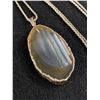 Image 2 : Vintage Sterling Silver with Large Genuine Lace Agate Stone Pendant. With Sterling Silver Chain Neck