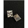 Image 2 : Rare Vintage Sterling Silver With Marcasite Stones Pair of Earrings