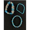 Image 2 : Vintage Extra Length Crystal Glass Beads Necklace & Lot of Bracelets