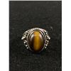 Image 1 : Large 925 Sterling Silver Tigereye Ring
