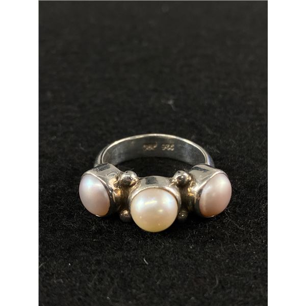 Gorgeous Genuine Pearl 925 Sterling Silver Ring
