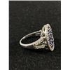 Image 2 : Vintage 925 Sterling  Silver with Blue and White Sapphire Stones Ring