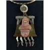 Image 2 : Very Old 925 Silver and Copper Mexican Handmade Necklace with Pottery, One of a Kind