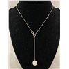 Image 1 : 925 Sterling Silver Chain with Rhinestone Ball Pendant Necklace