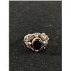 Image 1 : 925 Sterling Silver Ring With Black Onxy and Gold