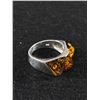Image 2 : Beautiful 925 Sterling Silver Genuine Amber Ring, Amazing