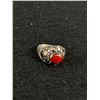Image 1 : Beautiful 925 Sterling Ring with Genuine Red Stone