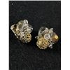 Image 1 : Beautiful  Vintage Sherman Gold & Crystal Earrings with Clip Backs