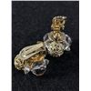Image 2 : Beautiful  Vintage Sherman Gold & Crystal Earrings with Clip Backs
