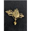 Image 2 : Antique Gold Brooch With Engraved Floral Centre