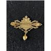 Image 3 : Antique Gold Brooch With Engraved Floral Centre