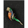 Image 1 : Vintage 3.5" H Multicolour Enamel and Rhinestone Parrott Brooch