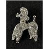Image 1 : Vintage Rhinestone Silver Tone Rhodium Plated Poodle Brooch. 1 W x 1.5" H