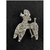 Image 2 : Vintage Rhinestone Silver Tone Rhodium Plated Poodle Brooch. 1 W x 1.5" H