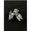 Image 3 : Vintage Rhinestone Silver Tone Rhodium Plated Poodle Brooch. 1 W x 1.5" H