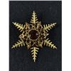 Image 1 : Vintage Snowflake Brooch With Brown Crystals
