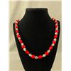 Image 1 : Beautiful Red & Clear Stone Necklace Signed Coro On Clasp