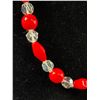 Image 2 : Beautiful Red & Clear Stone Necklace Signed Coro On Clasp