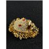 Image 2 : Interesting Gold Tone and Rhinestone Lion Pendant