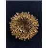 Image 2 : Very Interesting Gold Tone Round Brooch with Crystals