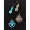 Image 2 : 2 Pairs of Vintage Turquoise Look Earrings