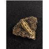 Image 2 : Vintage Art Deco 1920's-30's Brass Faux Pearl Filligree Dress, Scarf Clip